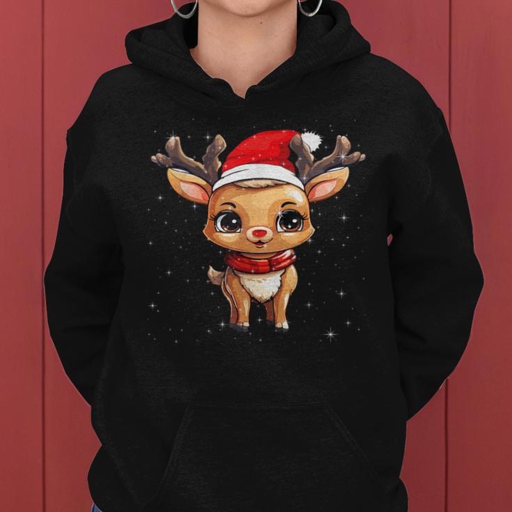 Rentier Weihnachts Red Nose Children's Women's Kapuzenpullover für Damen