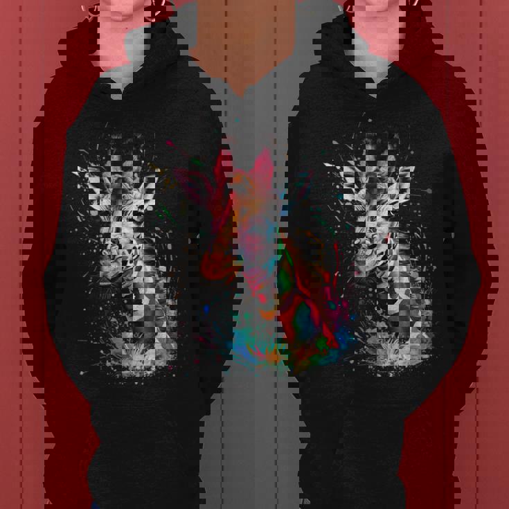 Giraffe Woman Colorful Watercolor Giraffe Women Hoodie Giraffe Woman Colorful Watercolor Giraffe Women Hoodie