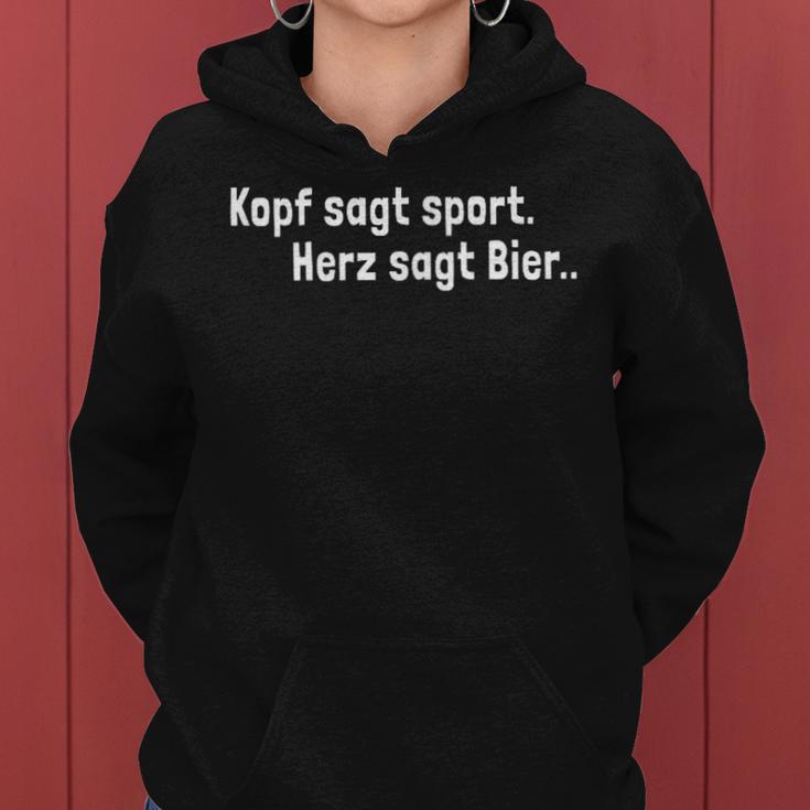 Kopf Sagt Sport Heart Says Beer Football Drinker Kapuzenpullover für Damen