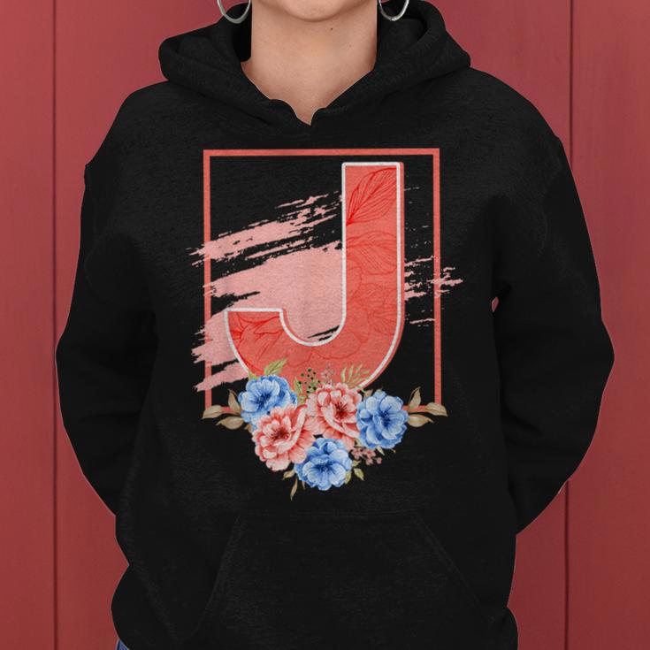 Letter J Flowers Last Name Alphabet Consonant Girl Birthday Kapuzenpullover für Damen