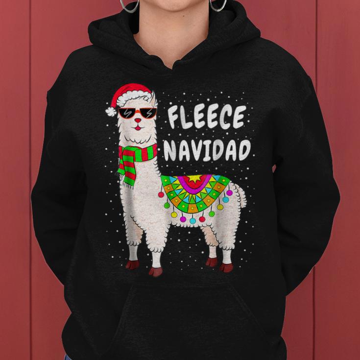 Llama Alpaca Christmas Fleece Navidad Kapuzenpullover für Damen