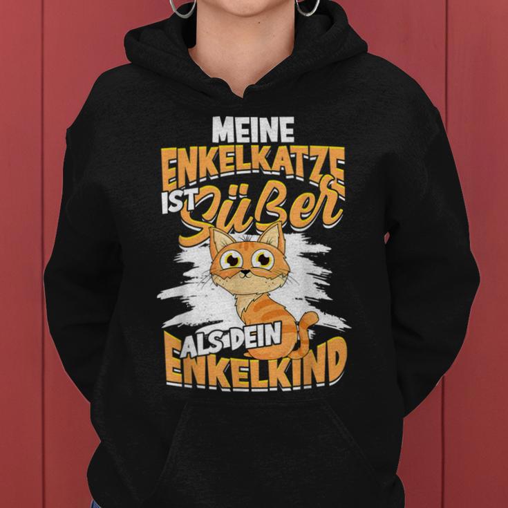 Meine Enkelkatze Ist Süßer Als Dein Enkelkind Katzen Oma Opa Kapuzenpullover für Damen