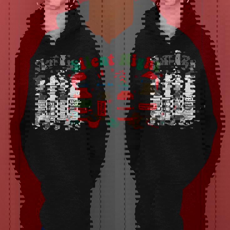 Silent Night Merry Christmas Nurse Pills Pharmacist Pharmacy Women Hoodie