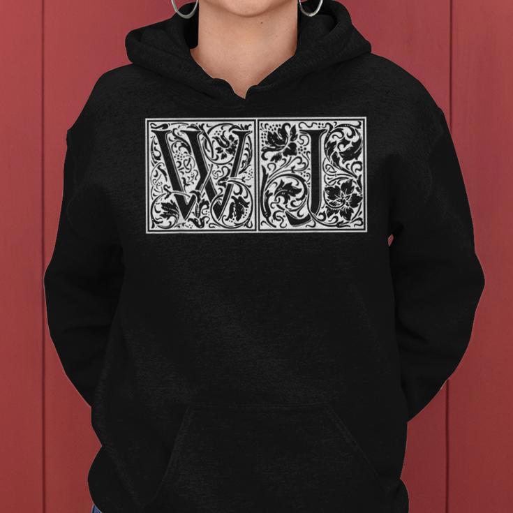 Wj Initialen W J Name Nachname Onomastics Onomatology Kapuzenpullover für Damen