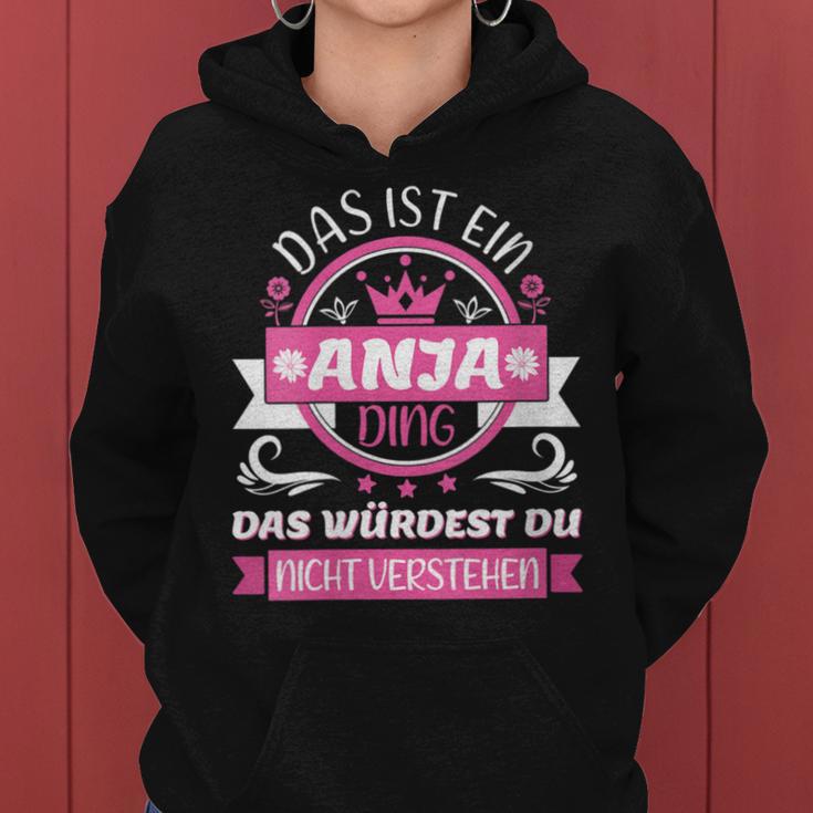 Women's Anja Name First Name Name Day Das Ist Ein Anja Ding With-Neck Kapuzenpullover für Damen