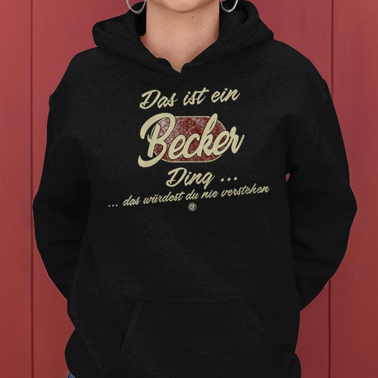 Women's Das Ist Ein Becker Ding Family Becker With-Neck Kapuzenpullover für Damen