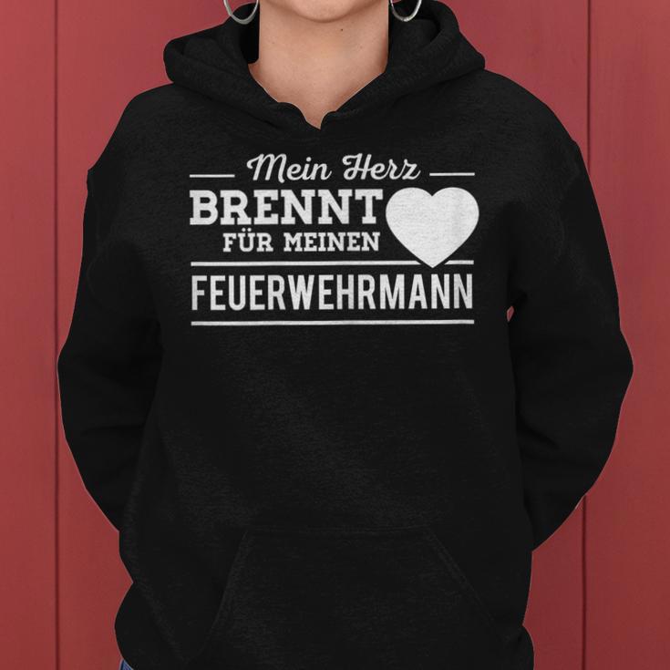 Women's Mein Herz Brennt Für Meinen Fireman Fire Brigade Kapuzenpullover für Damen