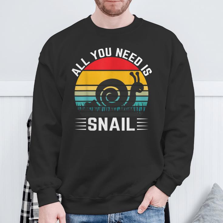 Alles Was Du Brauchst Ist Schnecke Sweatshirt Geschenke für alte Männer