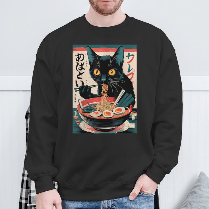 Anime Manga Kawaii Otaku Ramen Cat Christmas Sweatshirt Geschenke für alte Männer