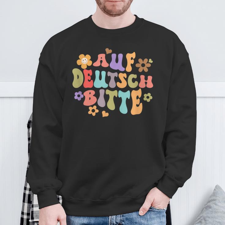 Auf Deutsch Bitte Lustige Deutsche Lehrerin German Sweatshirt Geschenke für alte Männer