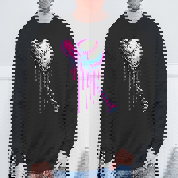 Baseball Bat For Boys Baseball Sprinkle Drip For Men Sweatshirt Gifts for Old Men