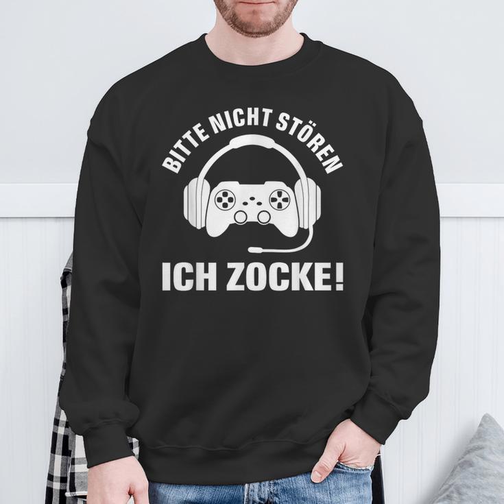 Bitte Nicht Stören Ich Zock Saying For Gamer S Sweatshirt Geschenke für alte Männer