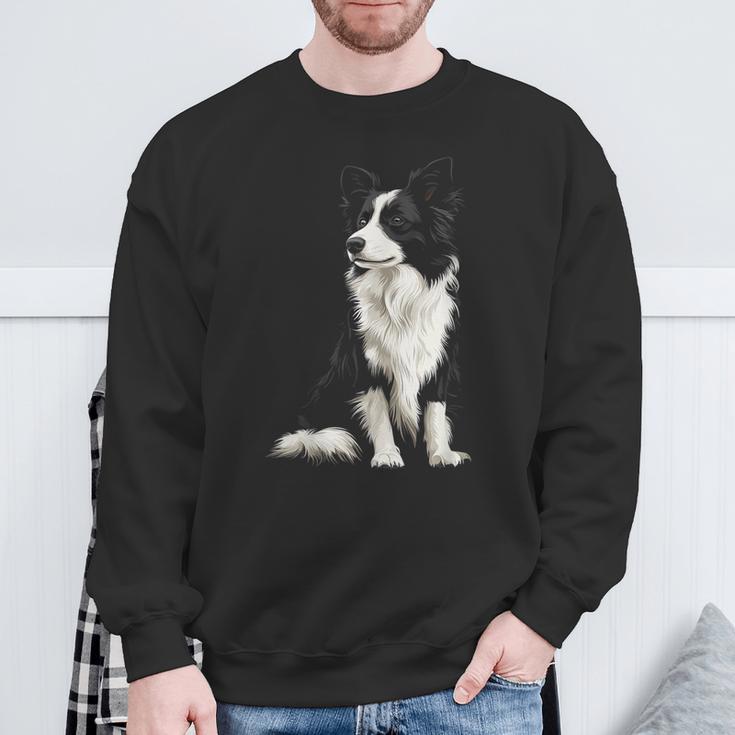 Border Collie Dog Pet Illustration Border Collie Sweatshirt Geschenke für alte Männer