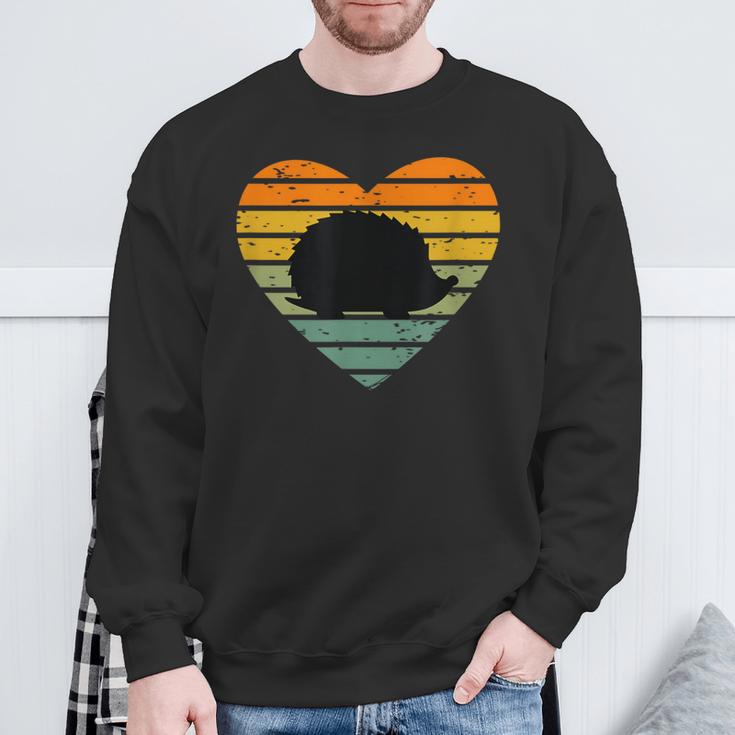 Children's Ich Liebe Hedgehog Retro Heart Animal Friend Hedgehog Sweatshirt Geschenke für alte Männer