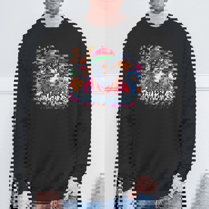 Christmas African Santa They Not Like Us Merry Christmas Day Sweatshirt Gifts for Old Men