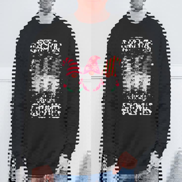 Christmas With My Gnomies Xmas Family Gnome Winter Holiday Sweatshirt Gifts for Old Men
