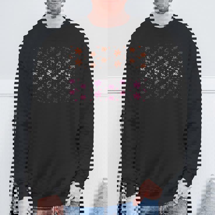 Christmas Lesbian Snowflake Rainbow Flag Subtle LGBT Pride Sweatshirt Gifts for Old Men