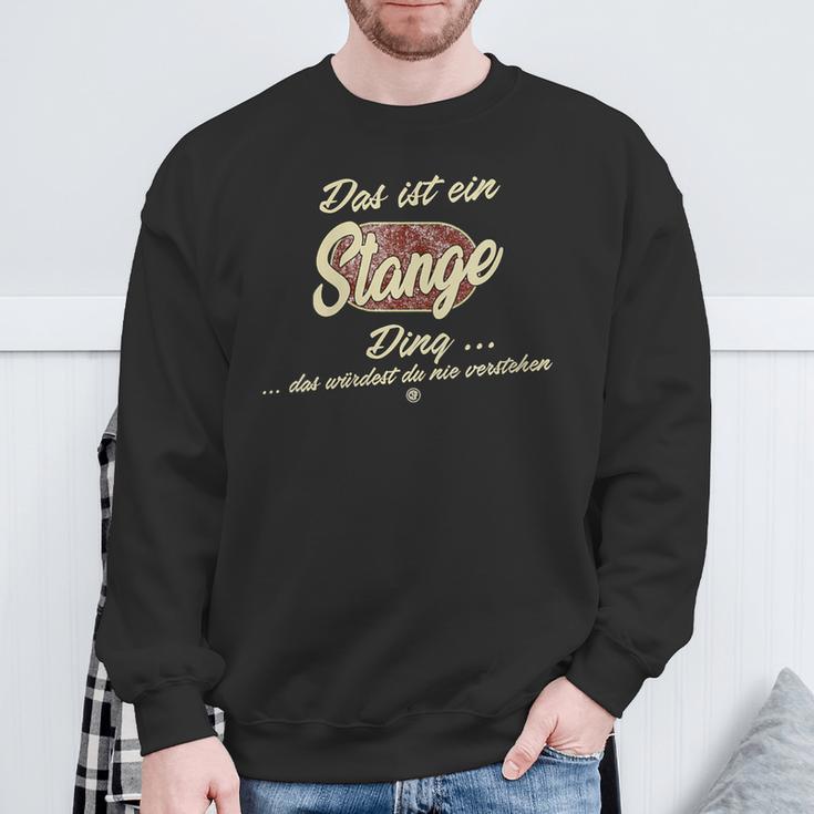 Damen Das Ist Ein Stange Ding Lustiges Familie Stange Mit-Ausschnitt Sweatshirt Geschenke für alte Männer