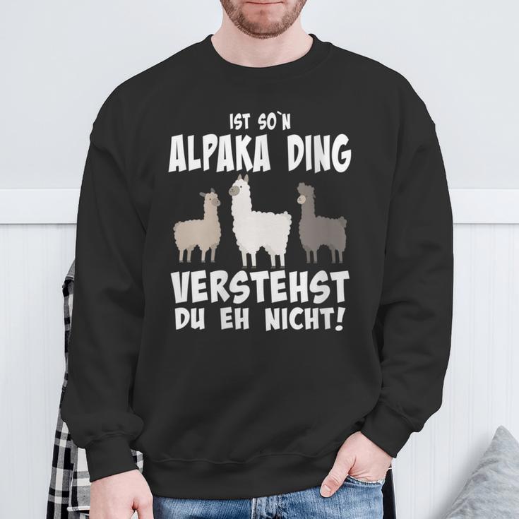 Damen Ist So N Alpaka Ding Alpaka Und Lamas Mit-Ausschnitt Sweatshirt Geschenke für alte Männer