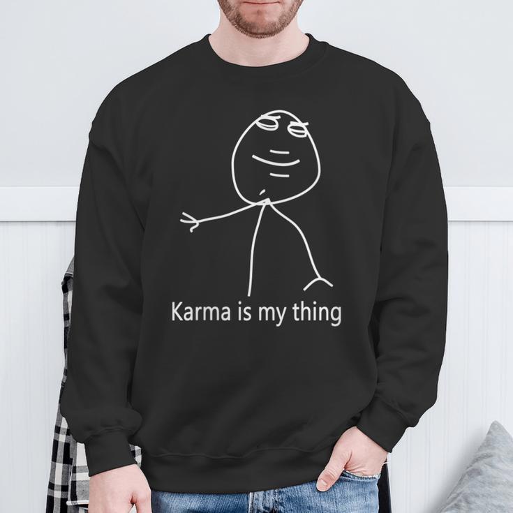 Damen Karma Ist Mein Ding Mit-Ausschnitt Sweatshirt Geschenke für alte Männer