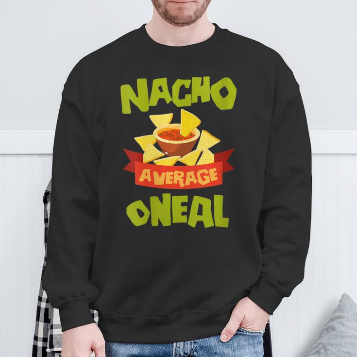 Damen Nacho Average Oneal Birthday Personalisierter Nachname Mit-Ausschnitt Sweatshirt Geschenke für alte Männer