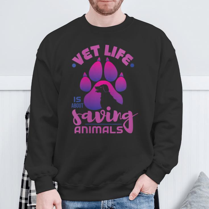 Damen Tiere Retten Ist Mein Ding Mit-Ausschnitt Sweatshirt Geschenke für alte Männer