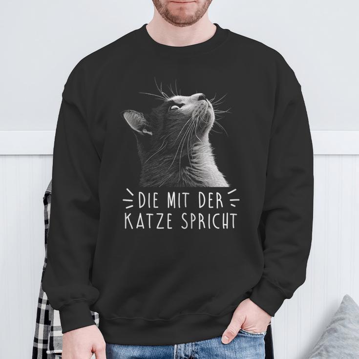 Die Mit Der Katze Sprechen Sweatshirt Geschenke für alte Männer