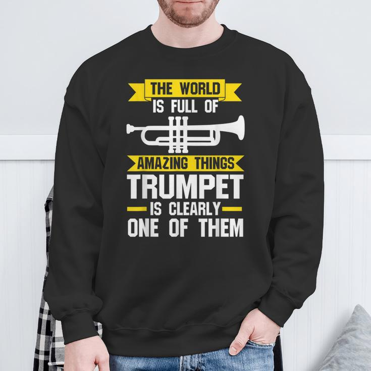 Die Welt Istoller Erstaunlicher Dinge Trompete Ist Klar Eins O Sweatshirt Geschenke für alte Männer