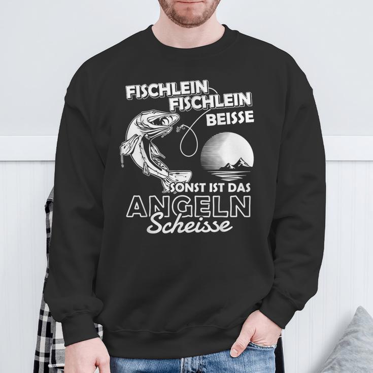 Fischlein Beisse Angler Fishing Sweatshirt Geschenke für alte Männer