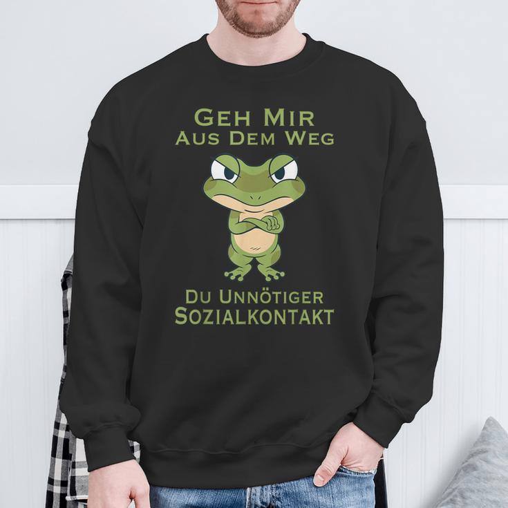 Frog Geh Mir Aus Dem Weg Du Unnötiger Sozialkontakt Geh Mir Aus Sweatshirt Geschenke für alte Männer