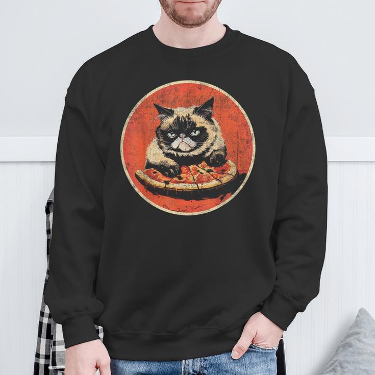 Cat Pizzaintage Sweatshirt Geschenke für alte Männer