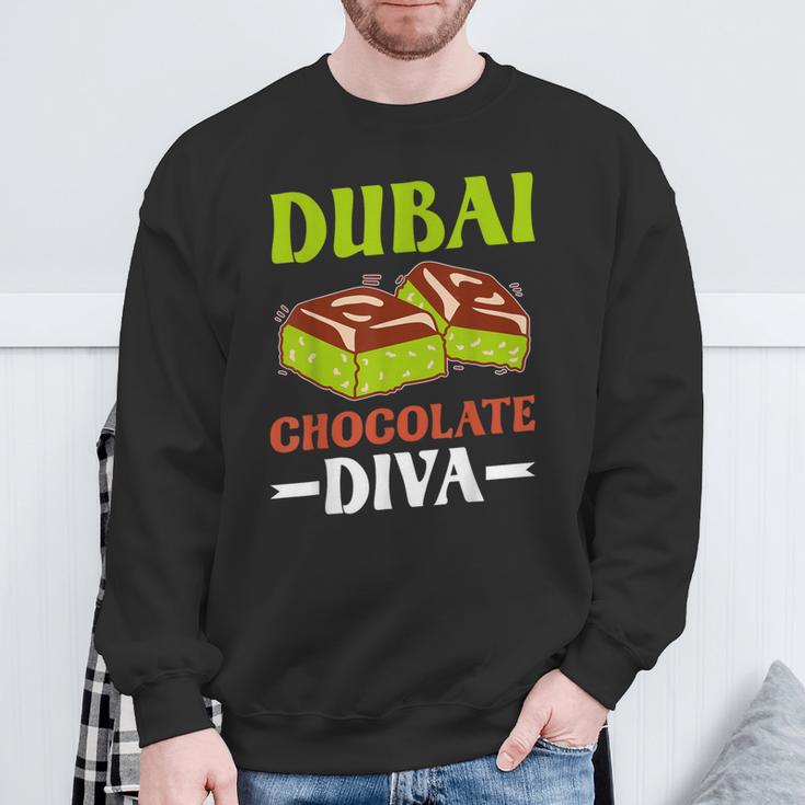 Dubai Chocolate Slogan Sweatshirt Geschenke für alte Männer