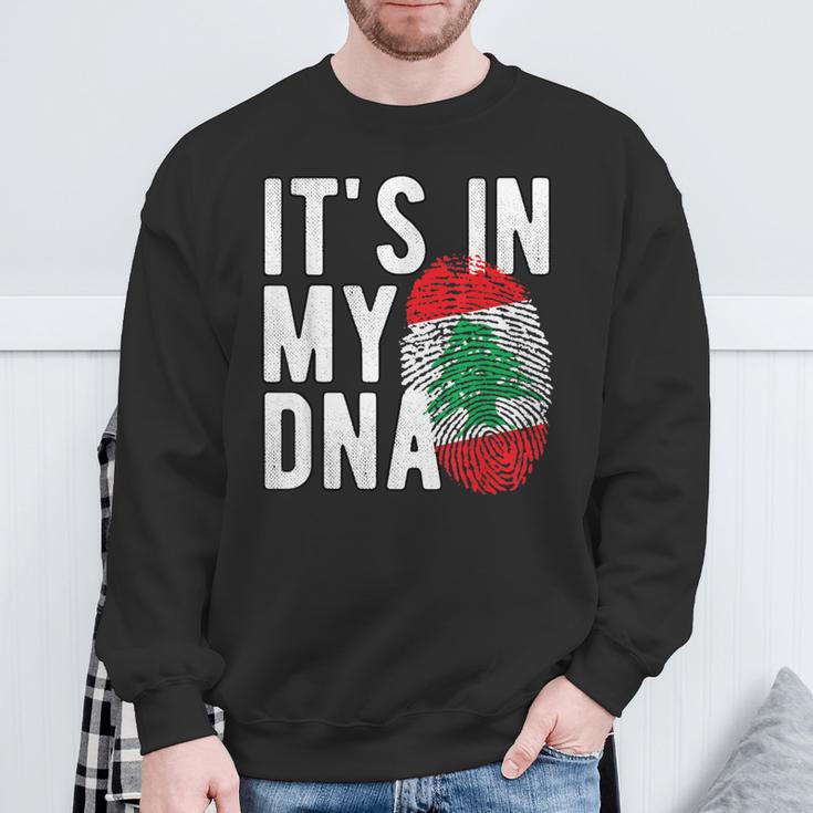 It's In My Dna Lebanon Flag Fingerprint Sweatshirt Geschenke für alte Männer