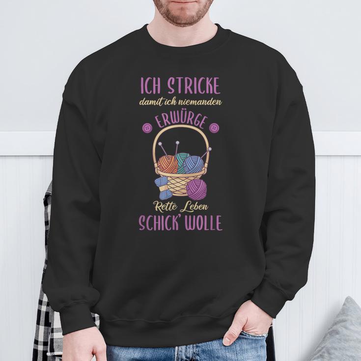 Knitted Ich Stricke Damit Ich Niemanden Erwürge Sweatshirt Geschenke für alte Männer