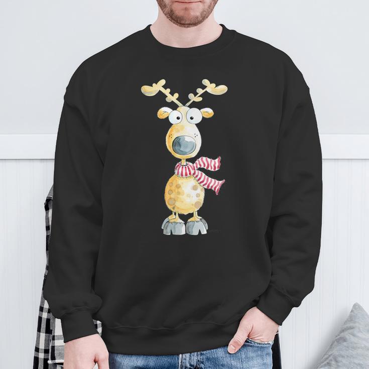 Winter Reindeer I Deer Wild Animal Elk Animal Motif Sweatshirt Geschenke für alte Männer