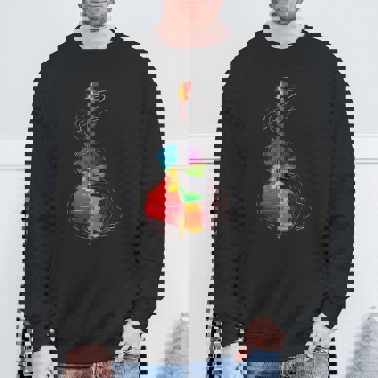 Guitar Music Instrument Motif Illustration Guitar Sweatshirt Gifts for Old Men