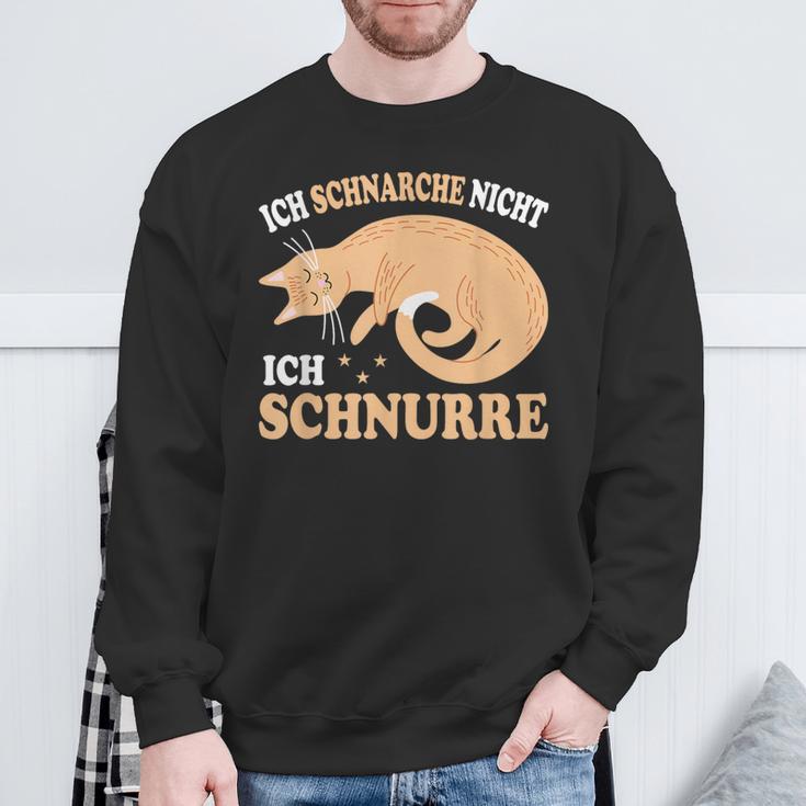 Ich Schnarche Nicht Ich Schnurre Katzen Official Sleep Sweatshirt Geschenke für alte Männer