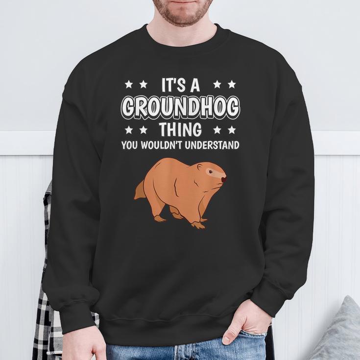 Ist So Ein Murmeltier Ding Lustiger Spruch Murmeltiere Sweatshirt Geschenke für alte Männer