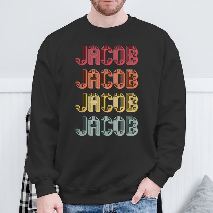 Jacob Geschenk Nachname Lustig Retrointage 80Er Jahre Geburtstagstreffen Sweatshirt Geschenke für alte Männer