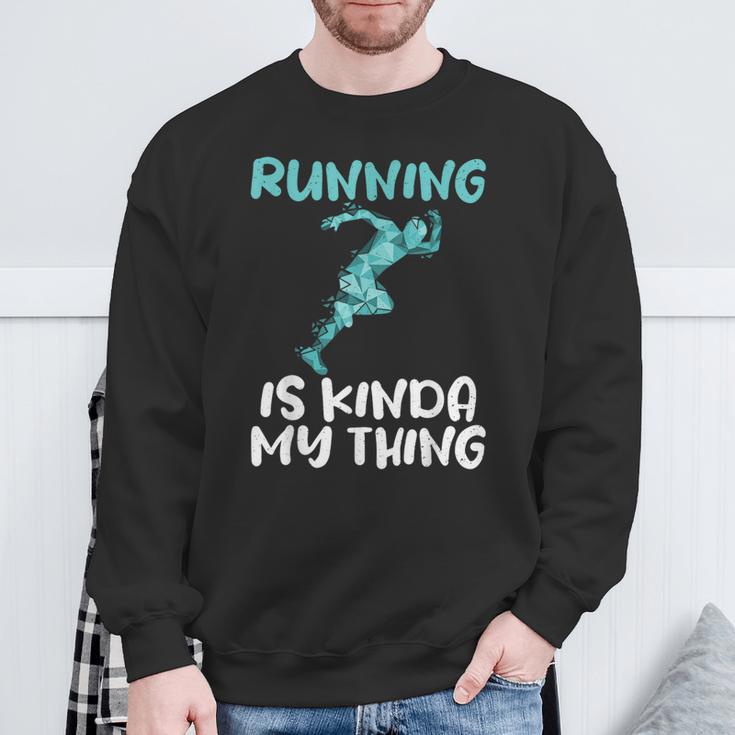 Laufen Ist Irgendwie Mein Ding Marathonläufer Sweatshirt Geschenke für alte Männer