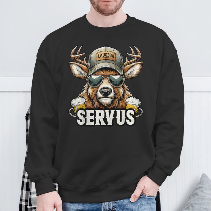 Lausbua Costume Oktoberfest Deer Servus Sweatshirt Geschenke für alte Männer