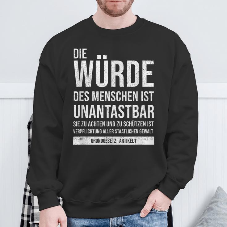 Basic Law Article 1 Die Würde Des Menschen Ist Unantastbar Sweatshirt Geschenke für alte Männer