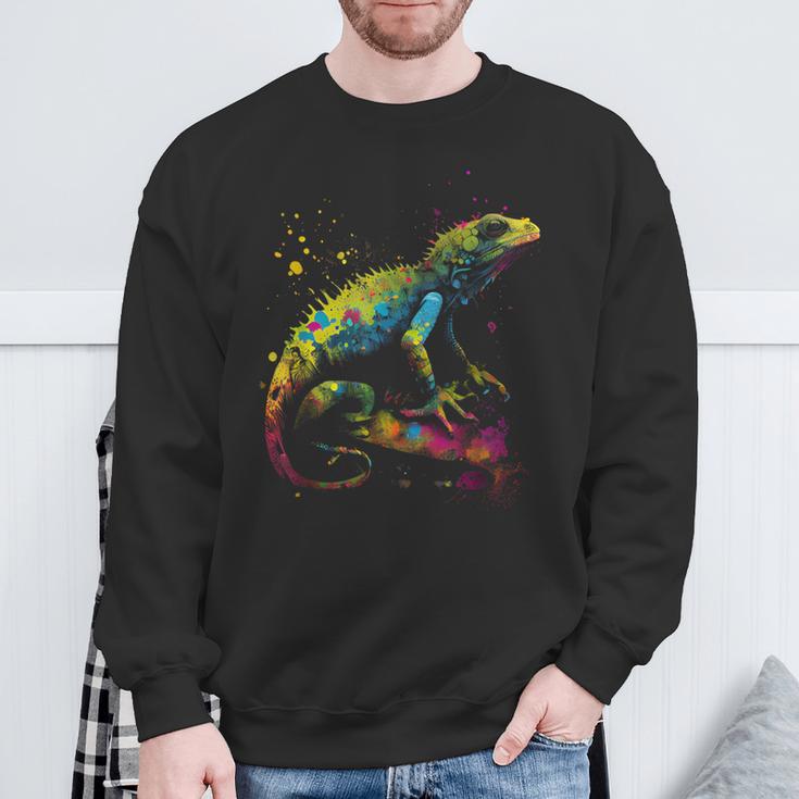 Lizard Lizard Colourful Colour Animal Favourite Animal Fan Sweatshirt Geschenke für alte Männer