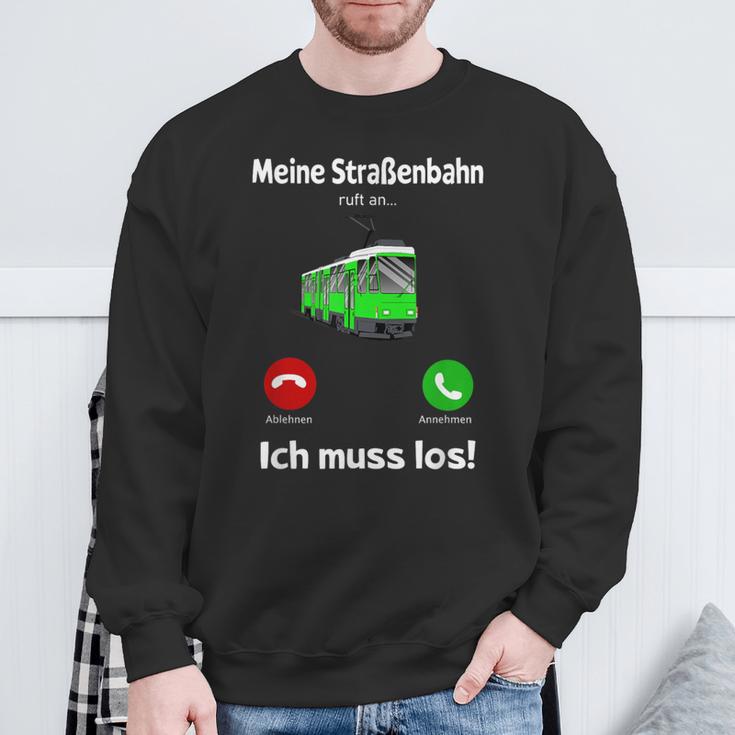 Meine Strassenbahn Ruft An Straßenbahnfahrer My Road Train Calling On Sweatshirt Geschenke für alte Männer