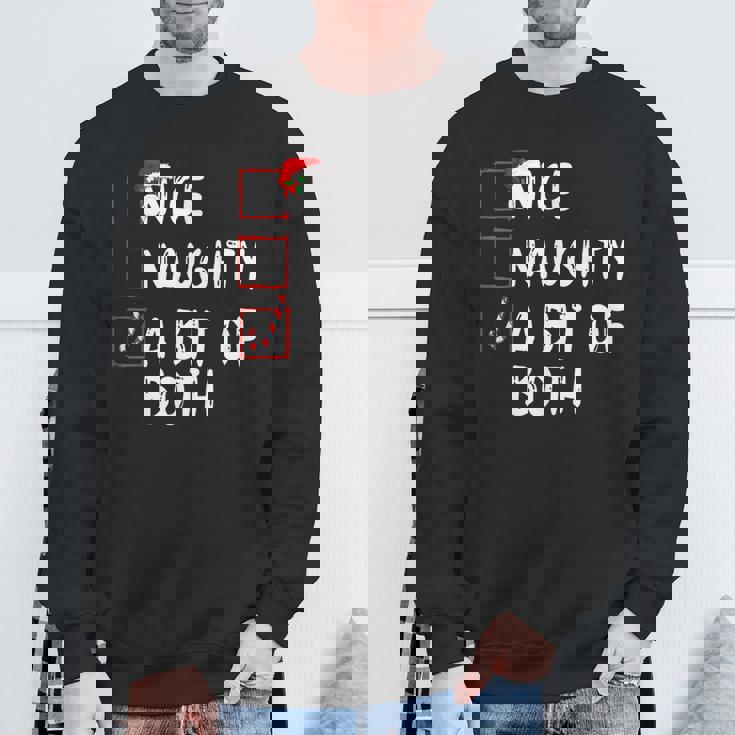Nice Naughty A Bit Of Both Christmas Xmas Santa Claus Sweatshirt Gifts for Old Men