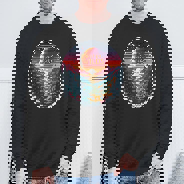 Outer Wilds Text Moon Mountain Forest Tree House Sun Sweatshirt Gifts for Old Men