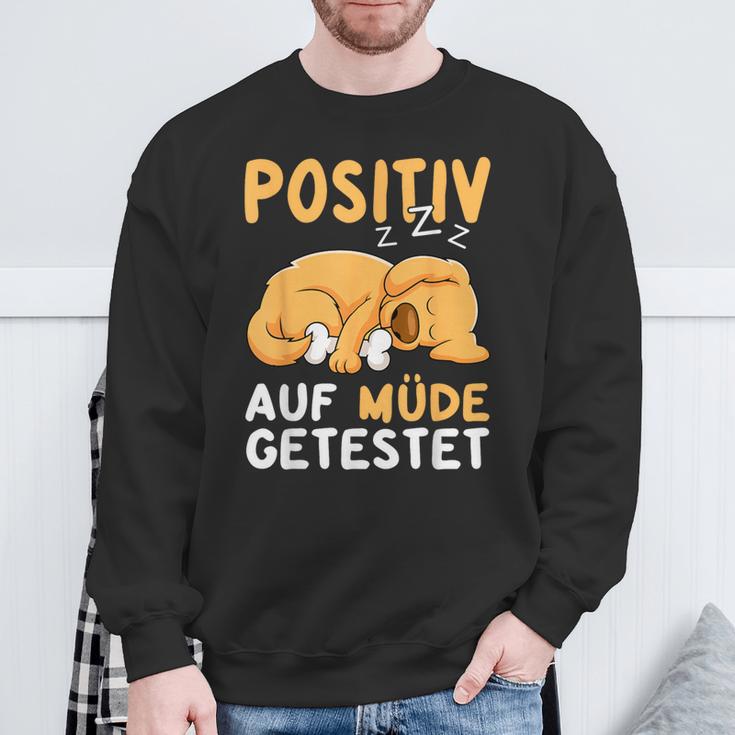 Positiv Auf Müde Getestet Dog Sleep Sweatshirt Geschenke für alte Männer