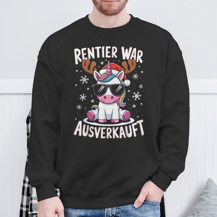 Reindeer Was Ausverkauft Christmas Unicorn Slogan Sweatshirt Geschenke für alte Männer