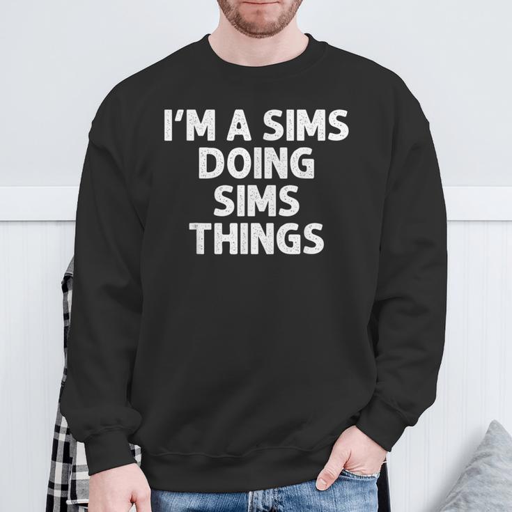 Sims Last Name Family Tree Birthday Reunion Idea Sweatshirt Geschenke für alte Männer