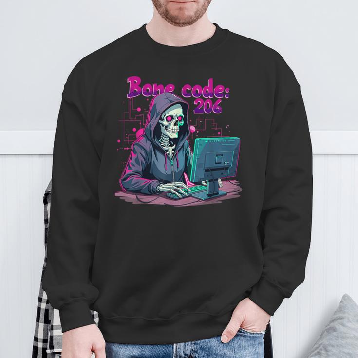 Skeleton Hacker Gamer It Programmer Sweatshirt Geschenke für alte Männer